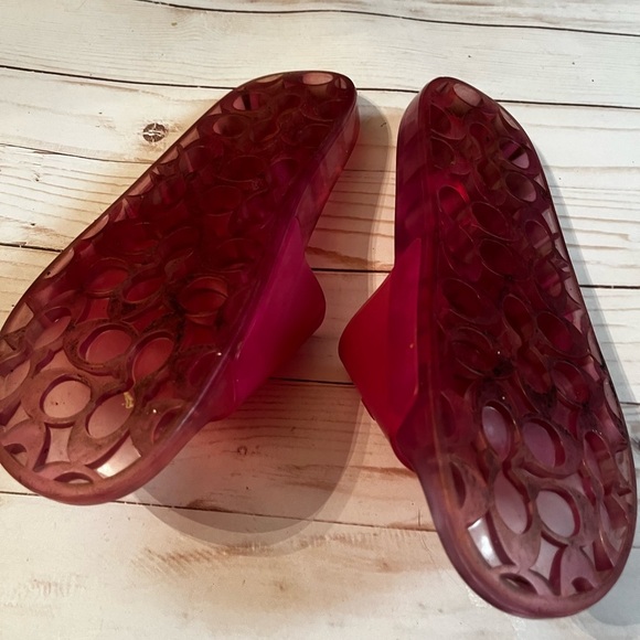 Coach Alyssa Pool Slides Pink Sz 8 Women - Picture 8 of 11